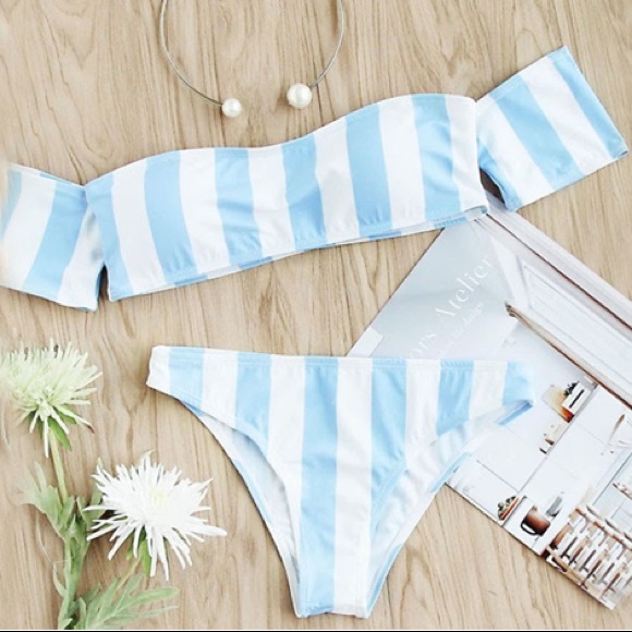 off white one shoulder bikini